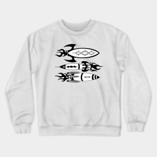 Retro Modern Art Rockets Crewneck Sweatshirt